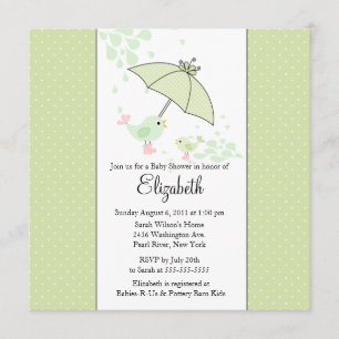 CUTE Mam & Baby Bird Baby shower Invitation Kaart