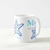 Cute mam Blue Starfish Beachy Coffee Mok (Voorkant rechts)