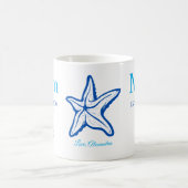 Cute mam Blue Starfish Beachy Coffee Mok (Center)