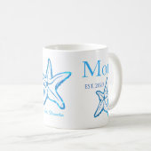Cute mam Blue Starfish Beachy Coffee Mok (Voorkant rechts)