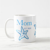 Cute mam Blue Starfish Beachy Coffee Mok (Links)