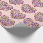 Cute Mam Moederdag Word Art Heart Cadeaupapier (Hoek)