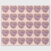 Cute Mam Moederdag Word Art Heart Cadeaupapier (Vlak)