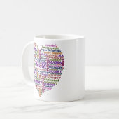 Cute Mam Moederdag Word Art Heart Koffiemok (Voorkant links)