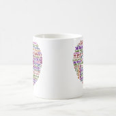 Cute Mam Moederdag Word Art Heart Koffiemok (Center)