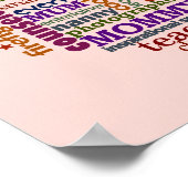 Cute Mam Moederdag Word Art Heart Poster (Hoek)