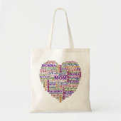 Cute Mam Moederdag Word Art Heart Tote Bag (Voorkant)