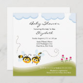 CUTE Mam to Bee Baby shower Invitation Kaart (Voorkant / Achterkant)