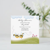 CUTE Mam to Bee Baby shower Invitation Kaart (Staand voorkant)