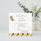 CUTE Mam to Bee Baby shower Invitation Kaart (Staand voorkant)