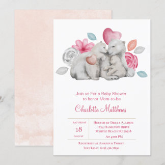 Cute Mama Baby Baby shower Invitation Beer Kaart