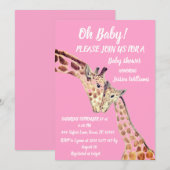 Cute Mama Baby Girl Giraffe Safari Boho Animals Kaart (Voorkant / Achterkant)