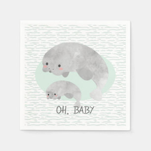 Cute Mama & Baby Manateeg met Waves Baby shower Servet