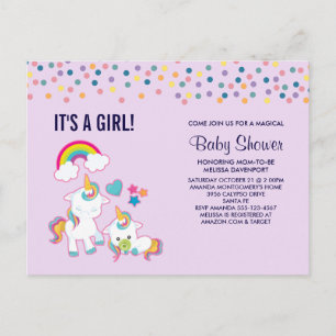 Cute Mama & Baby Unicorn Magical Baby shower Briefkaart