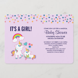 Cute Mama & Baby Unicorn Magical Baby shower Kaart