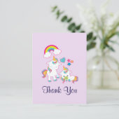 Cute Mama & Baby Unicorn Magical Bedankt Briefkaart (Staand voorkant)