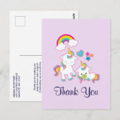 Cute Mama & Baby Unicorn Magical Bedankt Briefkaart (Voorkant / Achterkant)