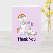 Cute Mama & Baby Unicorn Magical Bedankt Kaart (Gele Bloem)