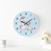 Cute Mama & Baby Unicorn Magical Illustration Grote Klok (Huis)