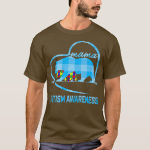 Cute Mama Beer Autism Awareness Mam met Heart Puz T-shirt