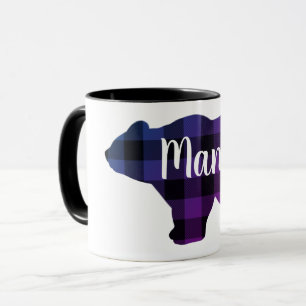 Cute Mama beer - blauw paars roze pleister Mok
