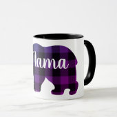 Cute Mama beer - blauw paars roze pleister Mok (Voorkant rechts)