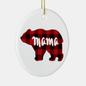 Cute Mama beer design, rustige rode zwarte vlecht Keramisch Ornament (Rechts)