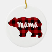 Cute Mama beer design, rustige rode zwarte vlecht Keramisch Ornament (Voorkant)