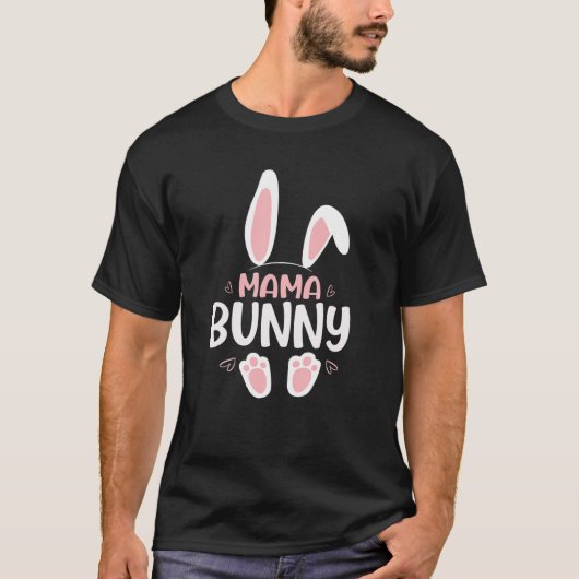 Cute Mama Bunny Easter Egg Funny Family Matching E T-shirt (Voorkant)