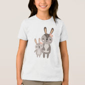 Cute Mama Bunny Standing with Baby Bunny Tri-Blend Shirt (Voorkant)