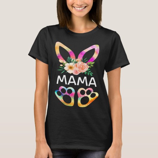 Cute Mama Bunny Tie Dye Print  Family Easter Day M T-shirt (Voorkant)