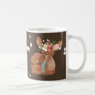 Cute Mama Deer met haar Baby T-shirt Koffiemok