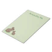 Cute Mama en Baby Bunny in Clover Notitieblok (Schuin)