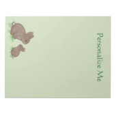 Cute Mama en Baby Bunny in Clover Notitieblok (Voorkant)