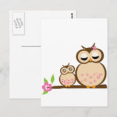 Cute mama en baby owl briefkaart (Voorkant / Achterkant)