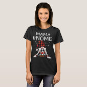 Cute Mama Gnomes check red Plaid pattern Christmas T-shirt (Voorkant volledig)