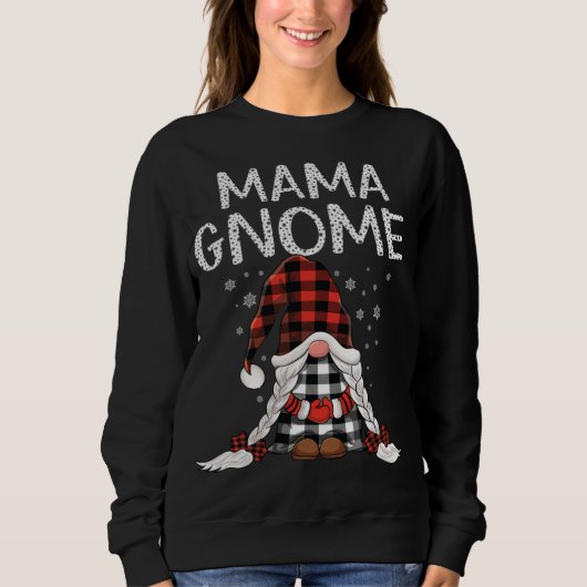 Cute Mama Gnomes check red Plaid pattern Christmas Trui (Voorkant)