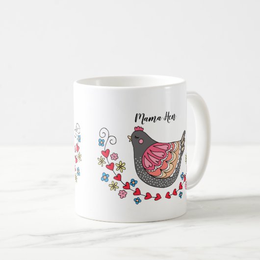 Cute Mama Hen Moeder Chicken Fun Moederdag Gift Koffiemok (Voorkant rechts)