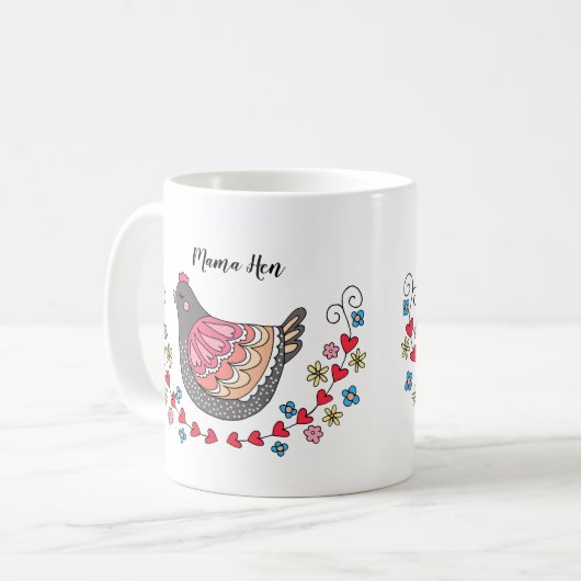 Cute Mama Hen Moeder Chicken Fun Moederdag Gift Koffiemok (Voorkant links)