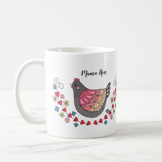 Cute Mama Hen Moeder Chicken Fun Moederdag Gift Koffiemok (Links)