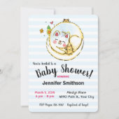 Cute Mama Kat en Kitten Baby Shower Uitnodigingen (Voorkant)