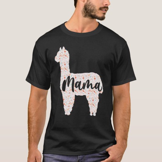 Cute Mama Llama Alpaca Moederdag Vrouwen Mam Bir T-shirt (Voorkant)