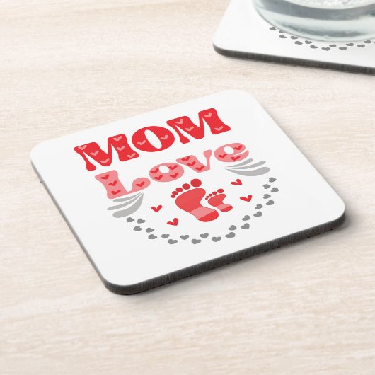 Cute mama Love Bier Onderzetter (Linkerzijde)