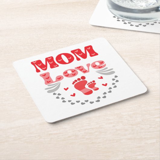 Cute mama Love Kartonnen Onderzetters (Schuin)