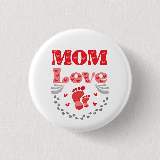 Cute mama Love Ronde Button 3,2 Cm (Voorkant)
