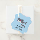Cute Mama Shark en Baby Shark Bedankjes Labels (In situ)
