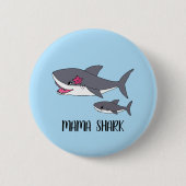 Cute Mama Shark en Baby Shark Button (Voorkant)