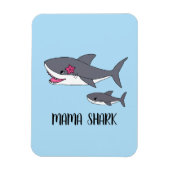 Cute Mama Shark en Baby Shark Magneet (Verticaal)