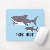 Cute Mama Shark en Baby Shark Muismat (Met muis)