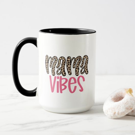 Cute Mama Vibes New Moeder Baby shower Gift Mok (Met donut)